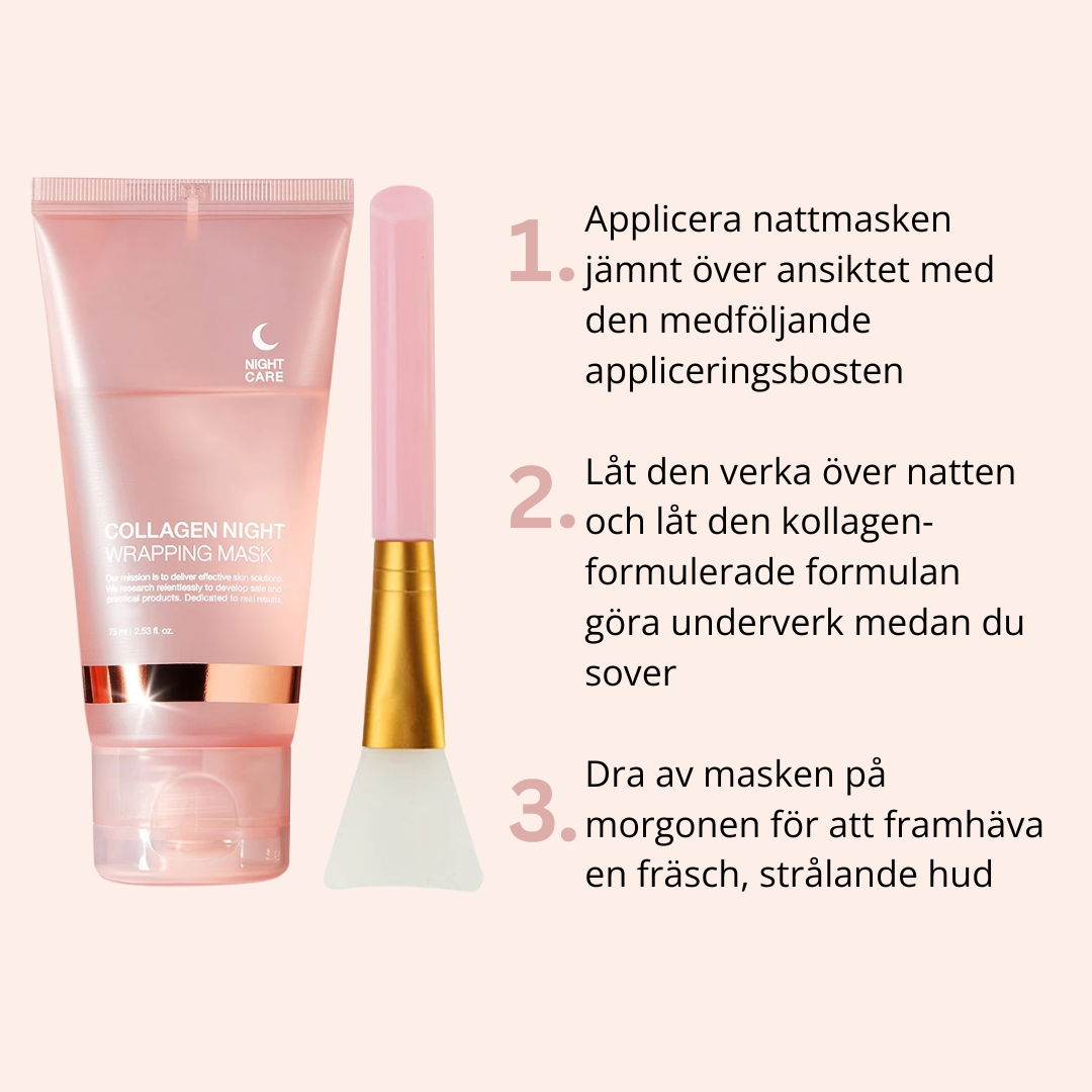 Lysende kollagen natmaske 75 ml – Fugtighed og fasthed natten over