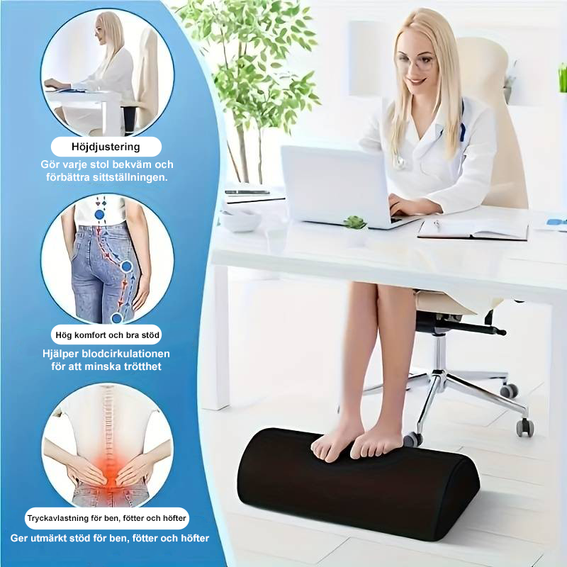 Ergonomisk fodstøtte med vaskbart betræk