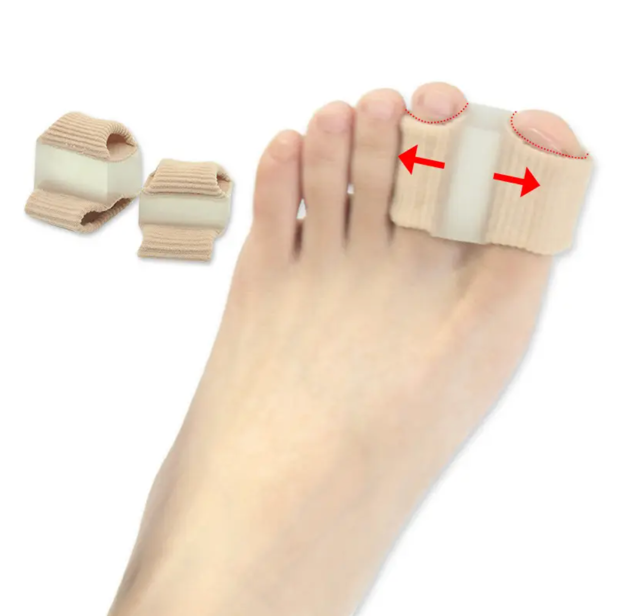 Dobbelt tåseparator (2 stk.), Hallux Valgus