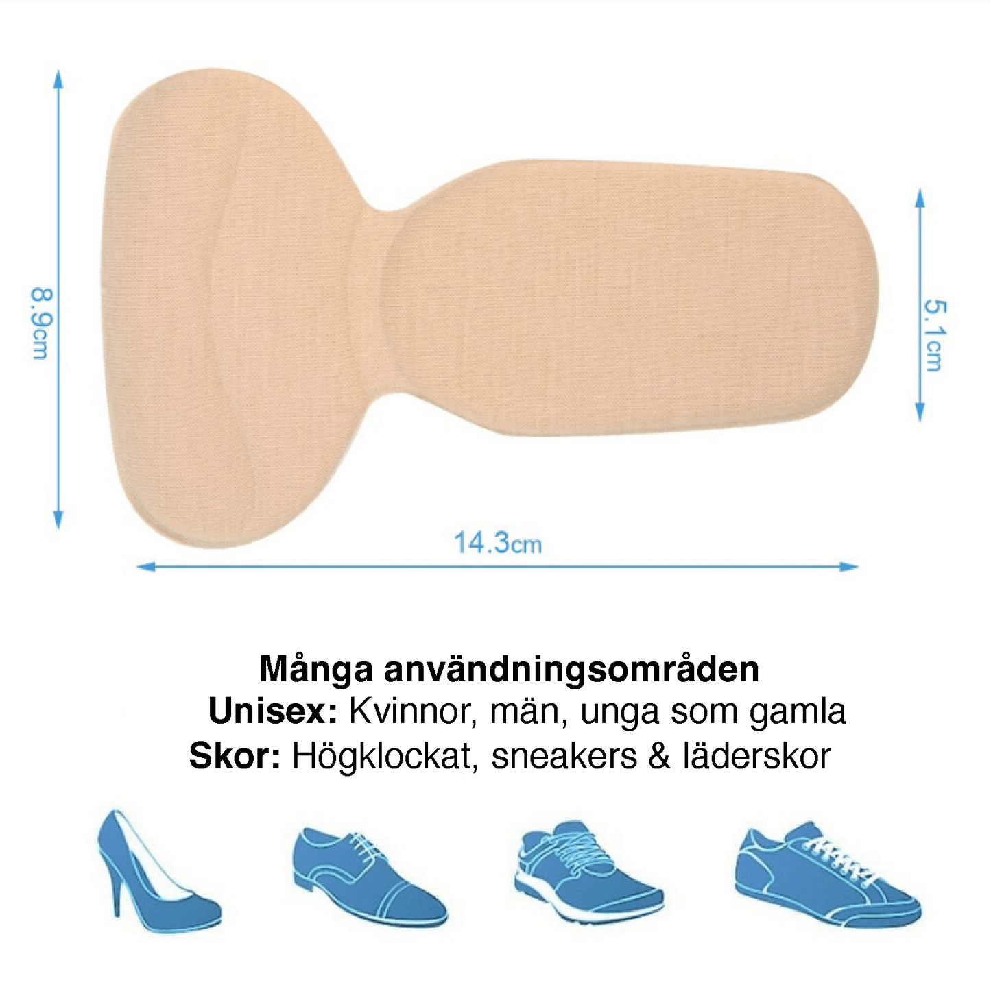 Skoindlæg, hæl (2 stk.), Hælspore