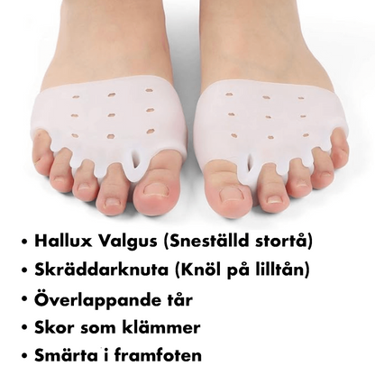 Effektiv tåseparator til 5 tæer, Hallux Valgus