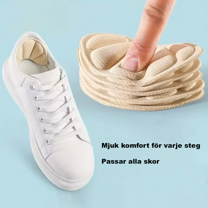 Hælbeskyttere til sko – Bløde skoindlæg mod gnaven og vabler – Selvklæbende pude for komfort og pasform