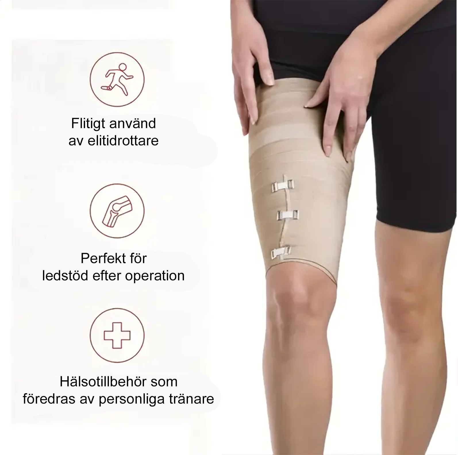 Kompressionsbandage med spännen - Ger stabilt stöd för dina leder.