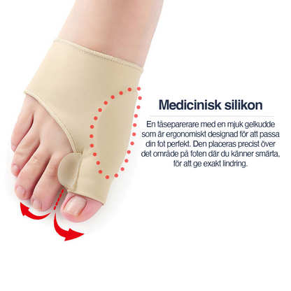 Korrigerende støtte med tåskillere (2 stk.), Hallux Valgus